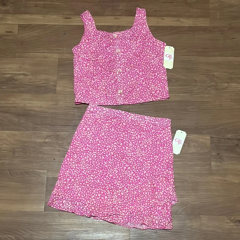 GB Girls Pink and White Cozy Matching Set - Picture 1 of 3